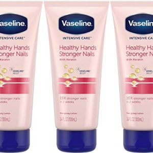 Vaseline Intensive Care Healthy Hand Stronger Nails Lotion, 3.4 Fl Ounce / 100 Ml (Pack of 3)