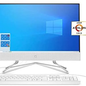 HP 22 All-in-One PC, AMD Athlon Gold 3150U Processor, 4 GB RAM, 256 GB SSD, Full HD IPS 21.5-inch Anti-Glare Display, Windows 10 Home, USB Mouse and Keyboard (22-df0022, 2020)