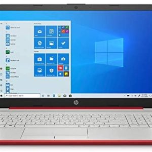 HP 15 15.6″ Laptop Computer_ Intel Pentium Gold 6405U 2.4GHz_ 4GB DDR4 RAM, 500GB HDD_ AC WiFi_ Bluetooth 4.2_ USB Type-C_ HDMI_ Webcam_ Scarlet Red_ Remote Work_ Windows 10_ BROAGE 64GB Flash Drive