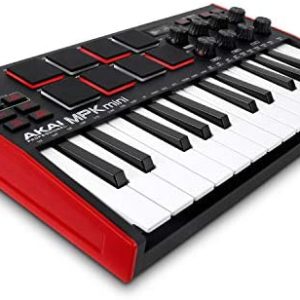 AKAI Professional MPK Mini MK3 – 25 Key USB MIDI Keyboard Controller With 8 Backlit Drum Pads, 8 Knobs and Music Production Software included