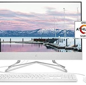 HP 24-inch All-in-One Desktop Computer, AMD Athlon Silver 3050U Processor, 8 GB RAM, 256 GB SSD, Windows 10 Home (24-dd0010, White)