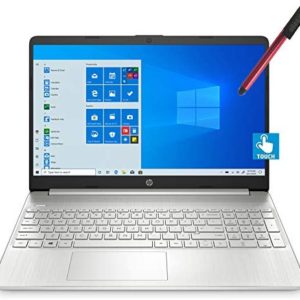 2021 HP 15 15.6″ FHD Touchscreen Business Laptop Computer_ Intel Quard-Core i7 1065G7 up to 3.9GHz_ 12GB DDR4 RAM_ 256GB PCIe SSD_ Type-C_ Remote Work_ Silver_ Windows 10 Pro_ BROAGE 64GB Flash Stylus